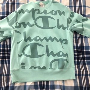 teal champion pullover
